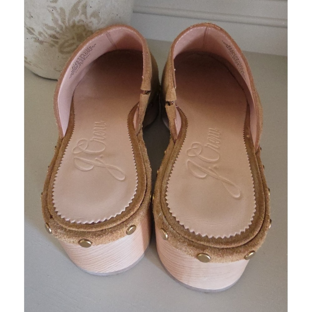 J. Crew Women's Dakota Pecan Suede Clogs Wood Bottom Slip on Size 7 - Picture 6 of 10